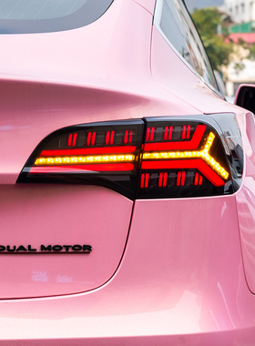 适用于特斯拉model3尾灯总成改装model-Y尾灯总成LED流光转向尾灯