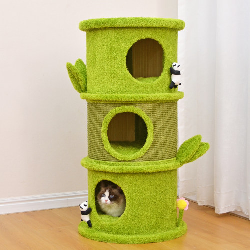 catry凯瑞宠物熊猫竹子剑麻桶猫窝一体