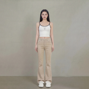 百搭通勤喇叭裤 女显高显瘦拖地裤 复古卡灰色牛仔裤 艾格2026美式