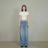高腰窄版 美式 阔腿牛仔裤 女宽松直筒裤 艾格2026春季 显瘦拖地款 新款