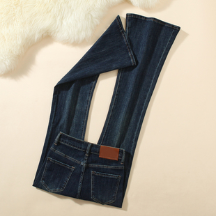 艾格微喇牛仔裤女2026春季新款高腰弹力修身小个子显瘦喇叭马蹄裤