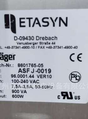 ETASYN DRAGER电源ASFJ-0019  96.0001.44  VER10  8601765-05维