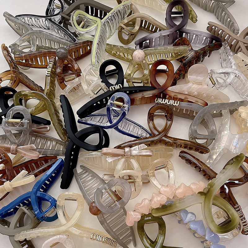 ins风大号鲨鱼夹亚克力发卡