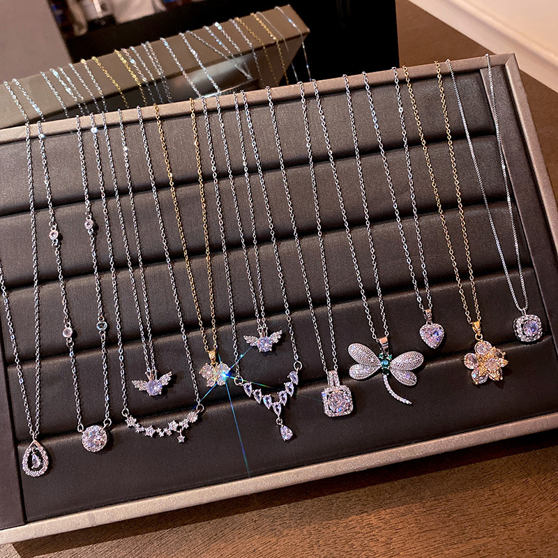 轻奢钛钢微镶锆石锁骨链