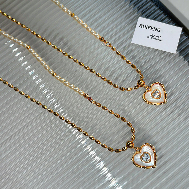 天然贝母爱心珍珠项链女s家复古轻奢小众秋冬高级感锁骨链毛衣链,饰品/流行首饰/时尚饰品新,项链,淘宝优惠券,粉丝福利购,淘宝优惠卷