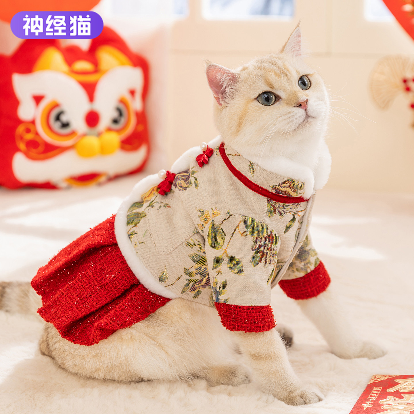小猫咪衣服保暖冬装新年款马甲宠物过年背心无毛猫连衣裙新春绒衣,宠物/宠物食品及用品,狗宠物服装/雨衣,淘宝优惠券,粉丝福利购,淘宝优惠卷