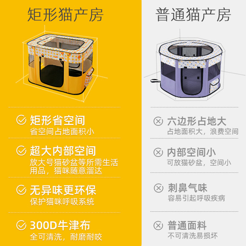 长方形猫产房猫咪怀孕待产封闭式猫窝帐篷宠物繁殖箱生产用品全套