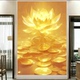 自粘墙贴画金莲花荷花步步高升旺宅旺运镇宅佛堂供奉背景墙粘贴壁