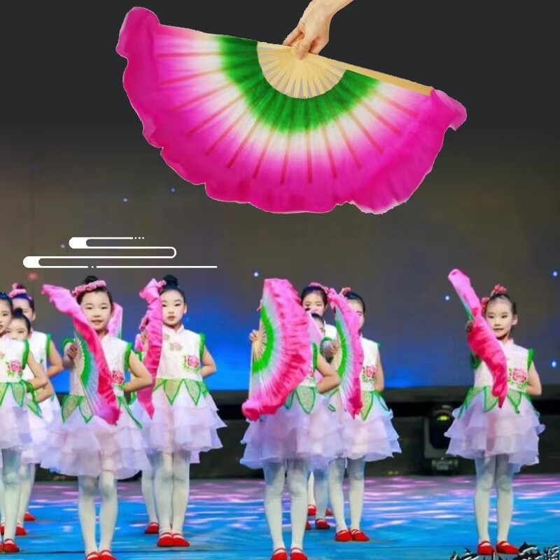 我为祖国画朵花舞蹈扇茉莉花开儿童扇小荷风采表演扇群舞表演道具