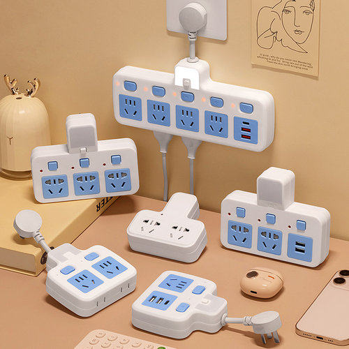正牛正品插座转换器无线插头夜灯USB开关多功能一转三多位排插板