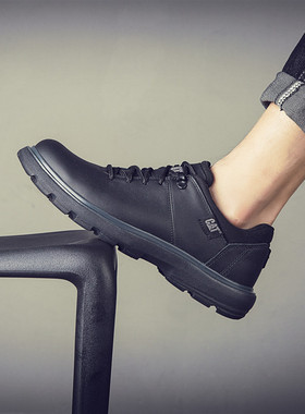 cat卡特男鞋马丁靴秋季新款英伦风复古工装鞋潮男低帮真皮休闲鞋