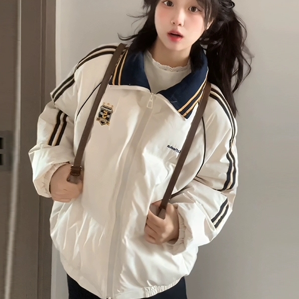 2025年新款复古藏青色棉服