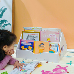 绘本架儿童书架收纳置物架桌上飘窗落地手提书架幼儿园多层阶梯架