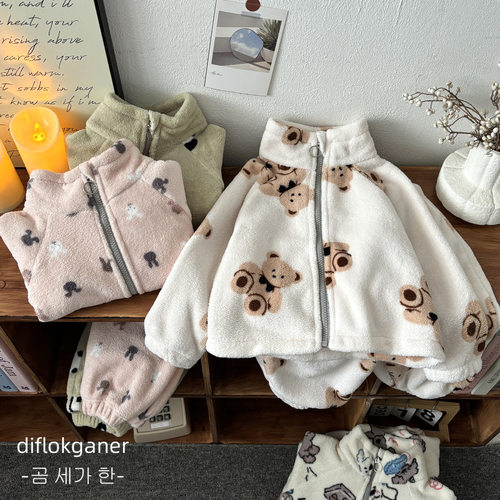 秋冬季儿童雪粒绒套装软糯亲肤舒适保暖两件套男女宝卫衣卫裤