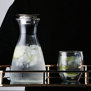 北欧高硼硅耐高温玻璃凉水壶家用丹麦冷水壶大容量果汁壶饮料扎壶