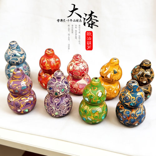 厂家批发大漆欧泊葫芦配饰DIY吊坠脖挂文玩天然大漆大漆葫芦挂件