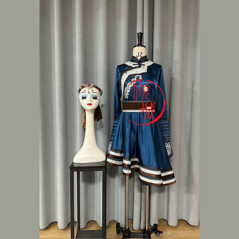 新款舞研艺考蒙族蒙古舞蹈服装筷子舞艺考蒙族原创设计演出服显白