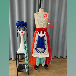 羌族舞蹈原版艺考剧目山语者舞蹈服装头饰山中精灵新款舞蹈演出服