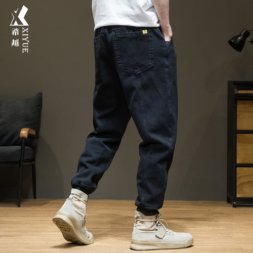 希越日系潮牌牛仔裤宽松休闲