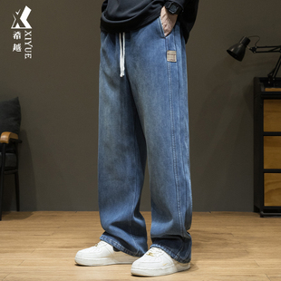 显瘦牛仔裤 复古潮流休闲百搭加绒直筒裤 男士 美式 子 宽松大码 秋冬季