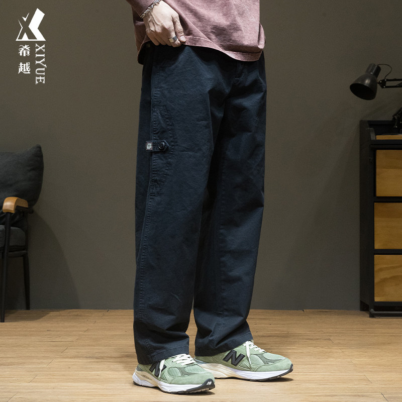 希越潮牌日系宽松直筒休闲裤图片