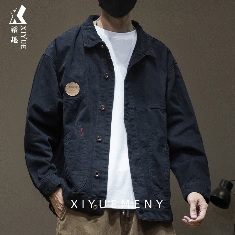 加大码美式重磅胖子工装夹克外套