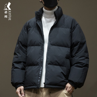 简约无帽加厚男士 宽松大码 外套潮 2025冬季 新国标白鸭绒羽绒服男款