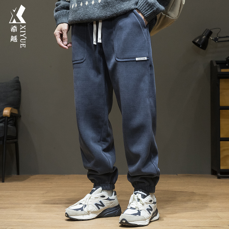 8XL特大码雪尼尔羊羔绒卫裤子绒