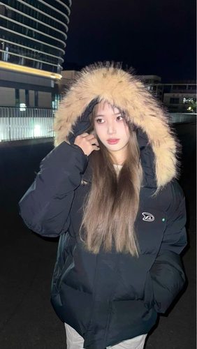 Achock白鸭绒美式毛领连帽羽绒服男女潮牌派克服外套ins潮