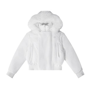 FDR斜门襟可拆卸毛领短款羽绒服女款冬季派克服内胆厚外套