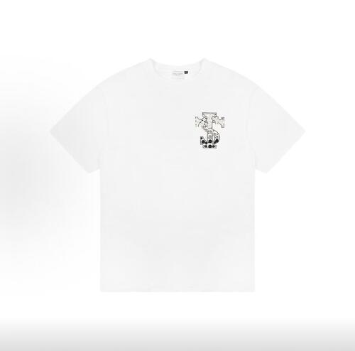 STK SmallTownKid 珍珠花体字短袖T恤宽松落肩男女潮流夏装TEE