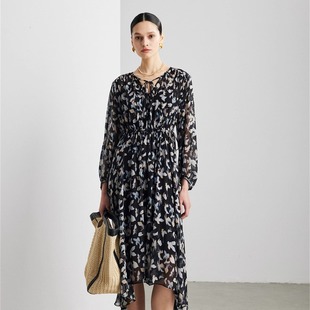 真丝印花连衣裙ML 618