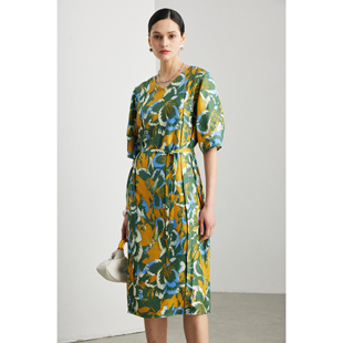 真丝印花连衣裙ML 600