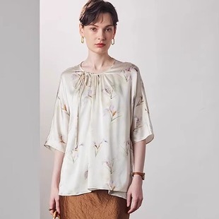 弹力缎桑蚕丝短袖 475