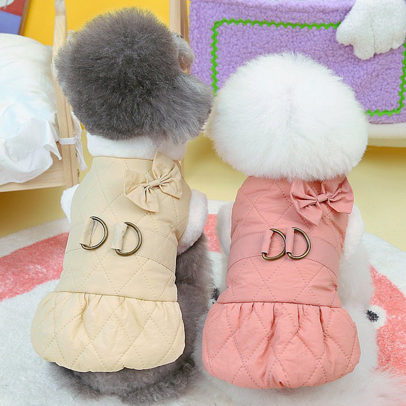 秋冬加厚宠物棉衣泰迪贵宾比熊博美小型犬公主风狗狗衣服冬季裙子