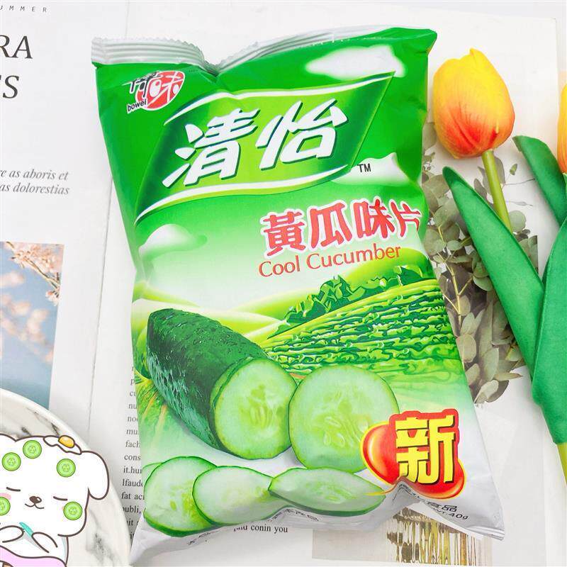 -博味清怡牌黄瓜味片膨化薯片小吃32gx10袋休闲零食下午茶点心小