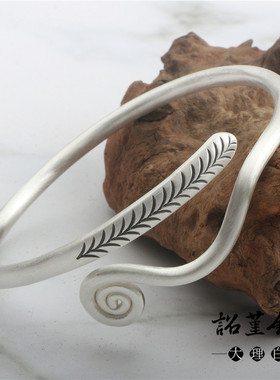 足银细镯子足银999手工小白蛇手镯脚镯臂环甜美个性女生蛇形手环