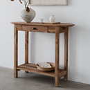 润家家居新中式 简约走廊条案复古梳妆台小边桌 实木靠墙玄关桌美式