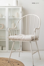 润家家居原创ins风北欧铁艺做旧餐椅扶手椅咖啡椅靠背椅子轻奢