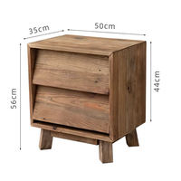 Runjia Home Furnishing's retro solid wood bedside table, wabi-sabi style simple modern storage cabinet, drawer cabinet, and pine wood small side cabinet thumbnail 2