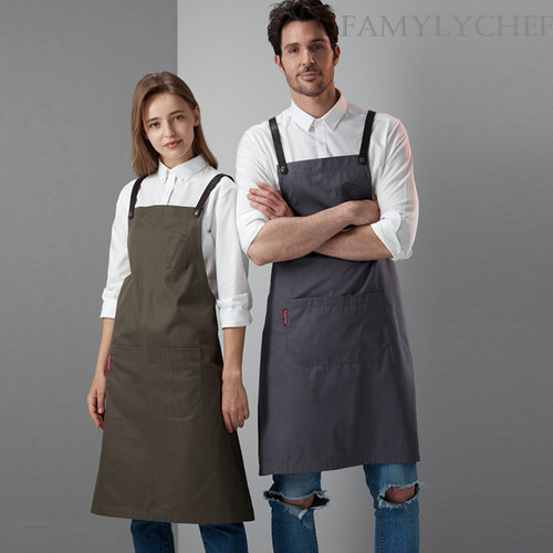 交叉款军绿文艺清新北欧风围裙