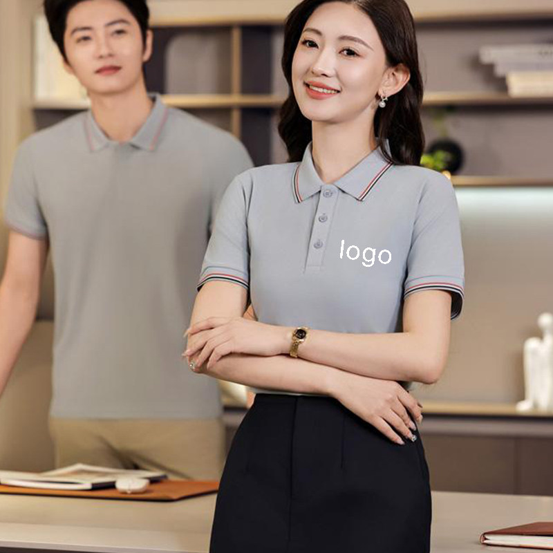 夏季厂服订做超市服务员polo衫定制工作服短袖翻领工衣印字LOGO