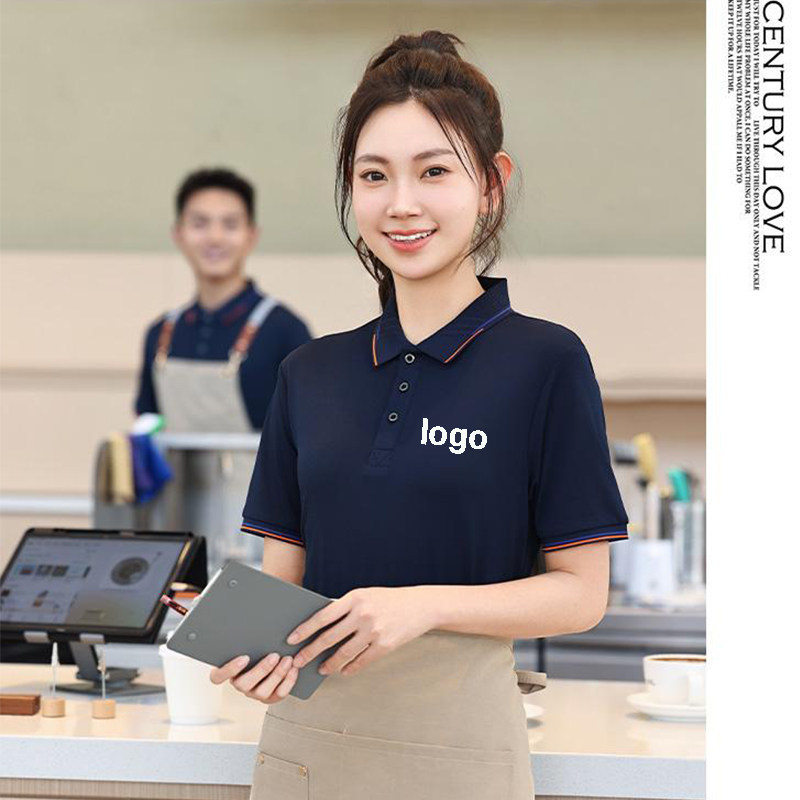 冰丝POLO衫定制装修汽修工作服纯棉翻领工衣厂服短袖工衣印logo