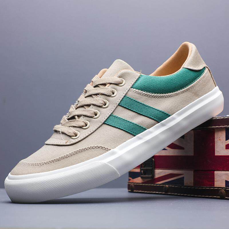 宝达男鞋夏季新款潮流鞋子男透气百搭系带男士休闲板鞋帆布鞋男款