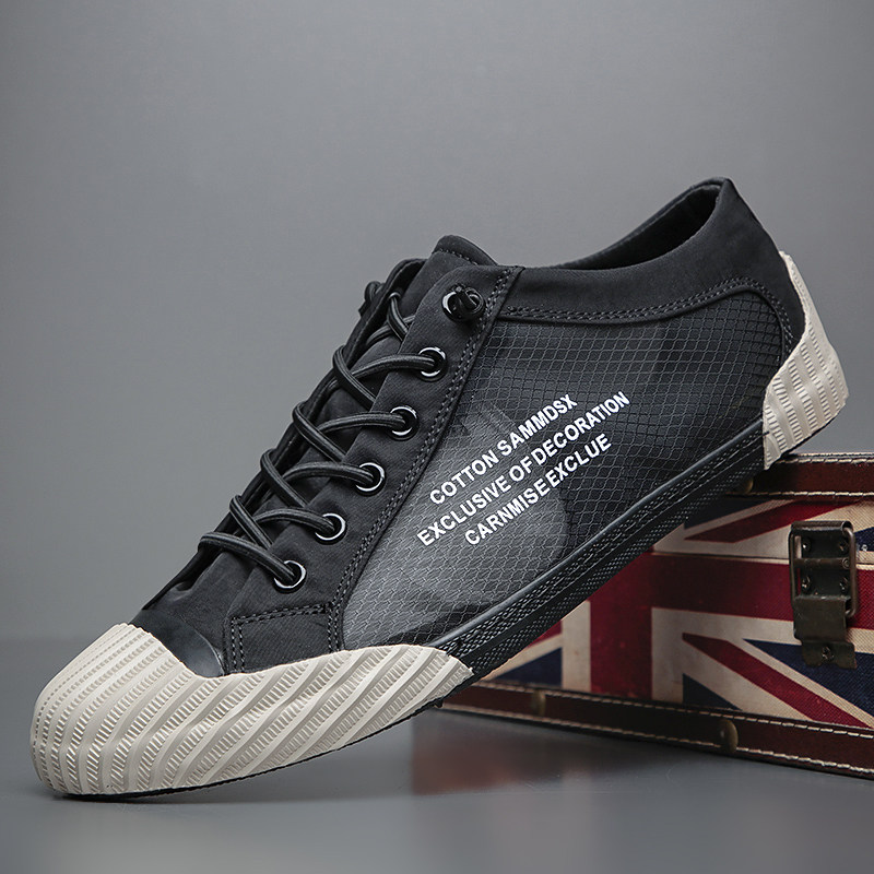 2026春季新款透气男鞋薄款帆布鞋男士休闲鞋子男款网面鞋防臭板鞋