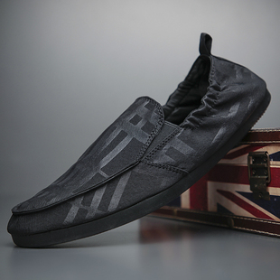 宝达2026新款男鞋春季透气一脚蹬帆布鞋男士休闲潮鞋软底懒人板鞋