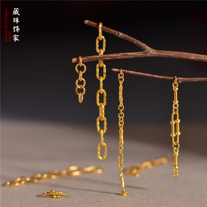 藏珠饰家 足金古法黄金连接链延长链手链手串吊坠链条配饰,黄金,其他,淘宝优惠券,粉丝福利购,淘宝优惠卷