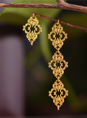 足金錾刻黄金福寿如意配链