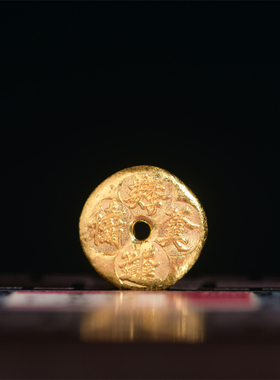 足金手工錾刻古法黄金吉言金大饼