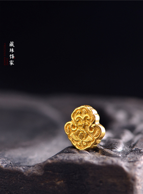 古法手工錾刻古法黄金富贵花开